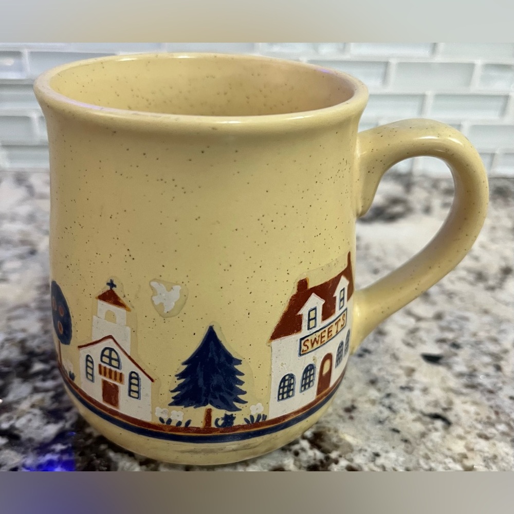 Village Scene Cream Mug